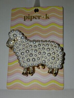 🐑 Piper•k Sheep Hair Claw Clip, Pearl & Diamond